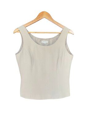 Tahari Arthur S. Levine 90s Greige Tailored Vest Top – Size 8